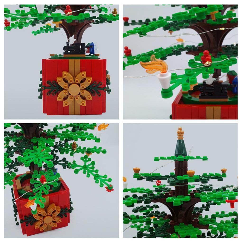 Maoww Christmas Tree Building Set Christmas Tree Block Non-toxic Durable with Lights Christmas Tree Building Block Decoration