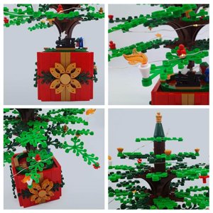 Maoww Bâtiment d'arbre de Noël Ensemble Bâton d'arbres de Noël Non toxique Durable avec lumières Bâtie de sapin de Noël Décoration