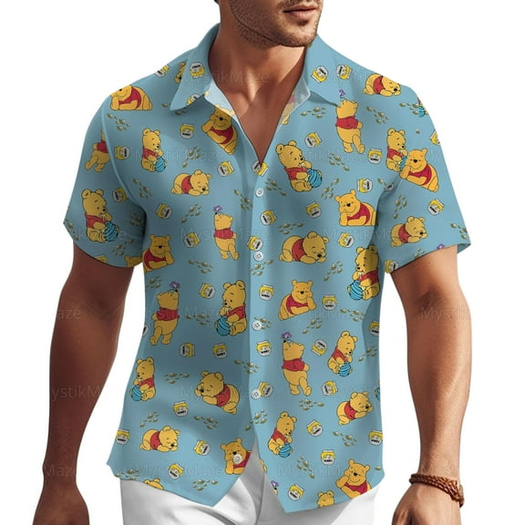 Pooh Bear Tropical Hawaiian Shirt Disney Summer Shirt for Adults