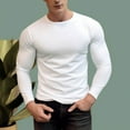 thumbnail image 3 of Men's 300g 100% Cotton Round Neck Regular Solid Long Sleeve T-Shirt, 3 of 13