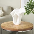 thumbnail image 2 of DecMode 10" Floral Abstract Floral Inspired Cream Ceramic Vase, 2 of 9