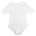 thumbnail image 2 of Women's Crew Neck Mid Sleeve Bodysuit, JIANLAI Slim Fit Stretchy Basic Tight Everyday Jumpsuit Tube Tops for Women, 2 of 5