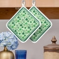 thumbnail image 2 of St. Patrick's Day, Pot Holders for Kitchen Heatproof Potholder, 5 Pack Lucky Shamrock Green Plant Hot Pads Multipurpose Oven Pads Cloth Potholders Trivet for Cooking Baking, 2 of 8