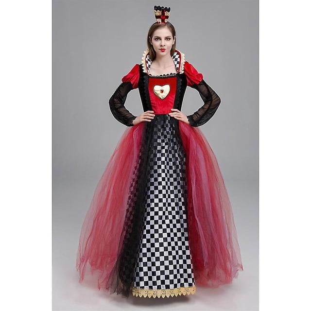 Señora nueva princesa Alicia disfraz de Reina Roja cuentos de hadas del país de las Maravillas Spooktacular Cosplay carnaval Halloween vestido de fiesta elegante