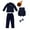 Model a Navy Blue Coat 4 Sets, variant on Kids Teen Boys Formal Suits 4 Piece Fleece Slim Fit Dresswear Suit Set Boys Suits Teen Boy Tuxedo Set Suits for Boys 5-16T