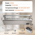 thumbnail image 1 of EDTara Stainless Steel 5-Pan Bain Marie Steam Table With Glass Guard, 60qt Buffet Server for Events, 1 of 5