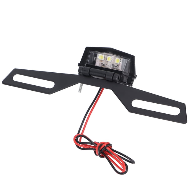 Luz de matrícula, luz trasera de matrícula negra Soporte de luz trasera de matrícula Soporte de luz trasera de motocicleta Rendimiento sólido