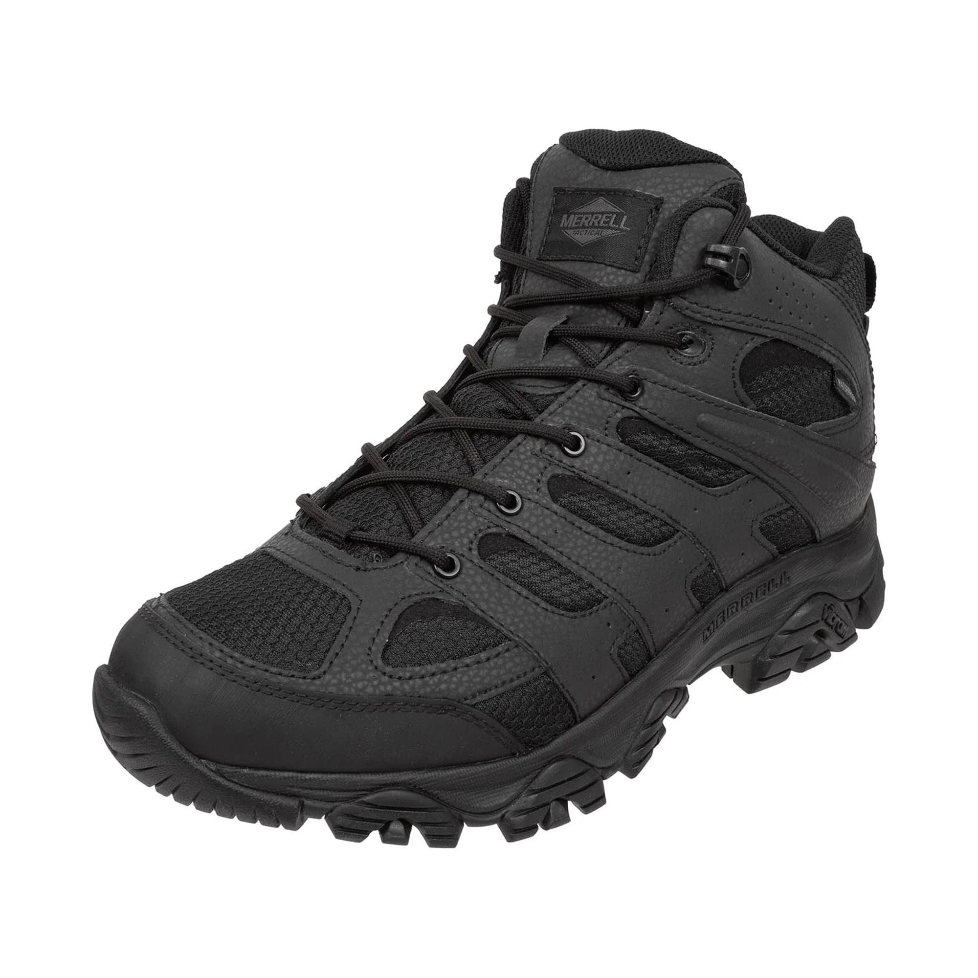 Merrell Men s Moab 3 Mid Tactical Waterproof Boot Round Toe Black 10 D M US Walmart
