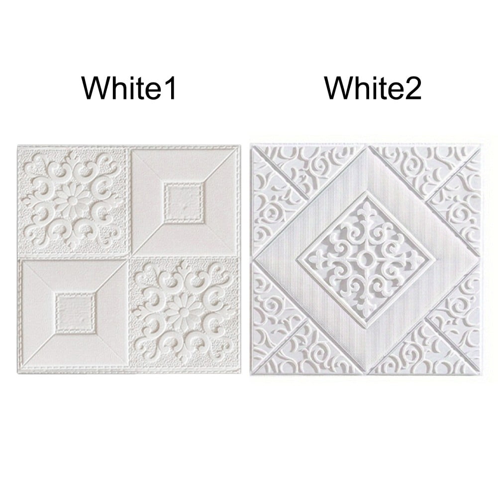 30Pcs 3D Foam Tile Brick Wall Sticker Self-Stick Waterproof Ceiling Panel