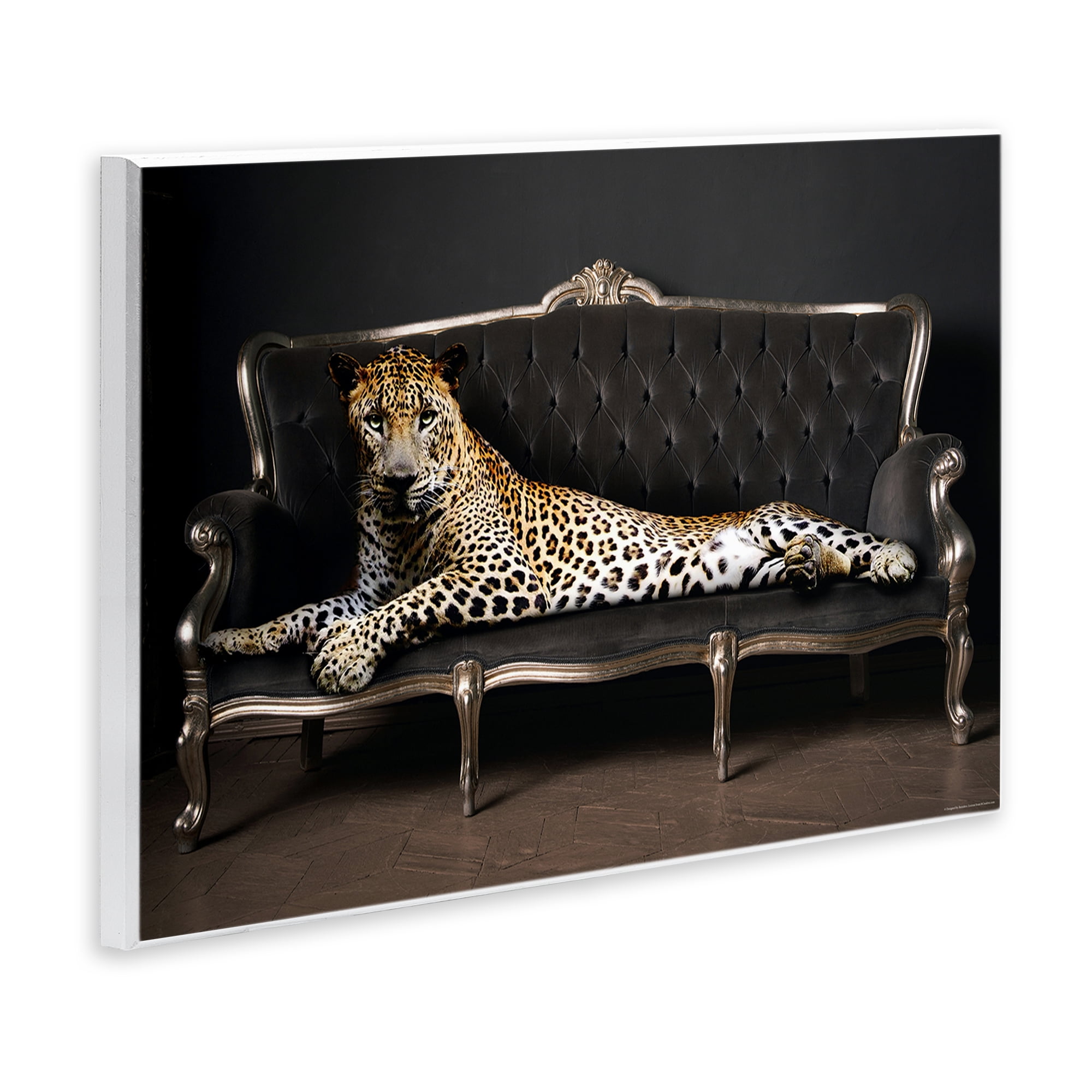 Stupell Industries Cheetah Sprawled on Couch Animals Painting Unframed Art Print Wall Art, 19 x 13