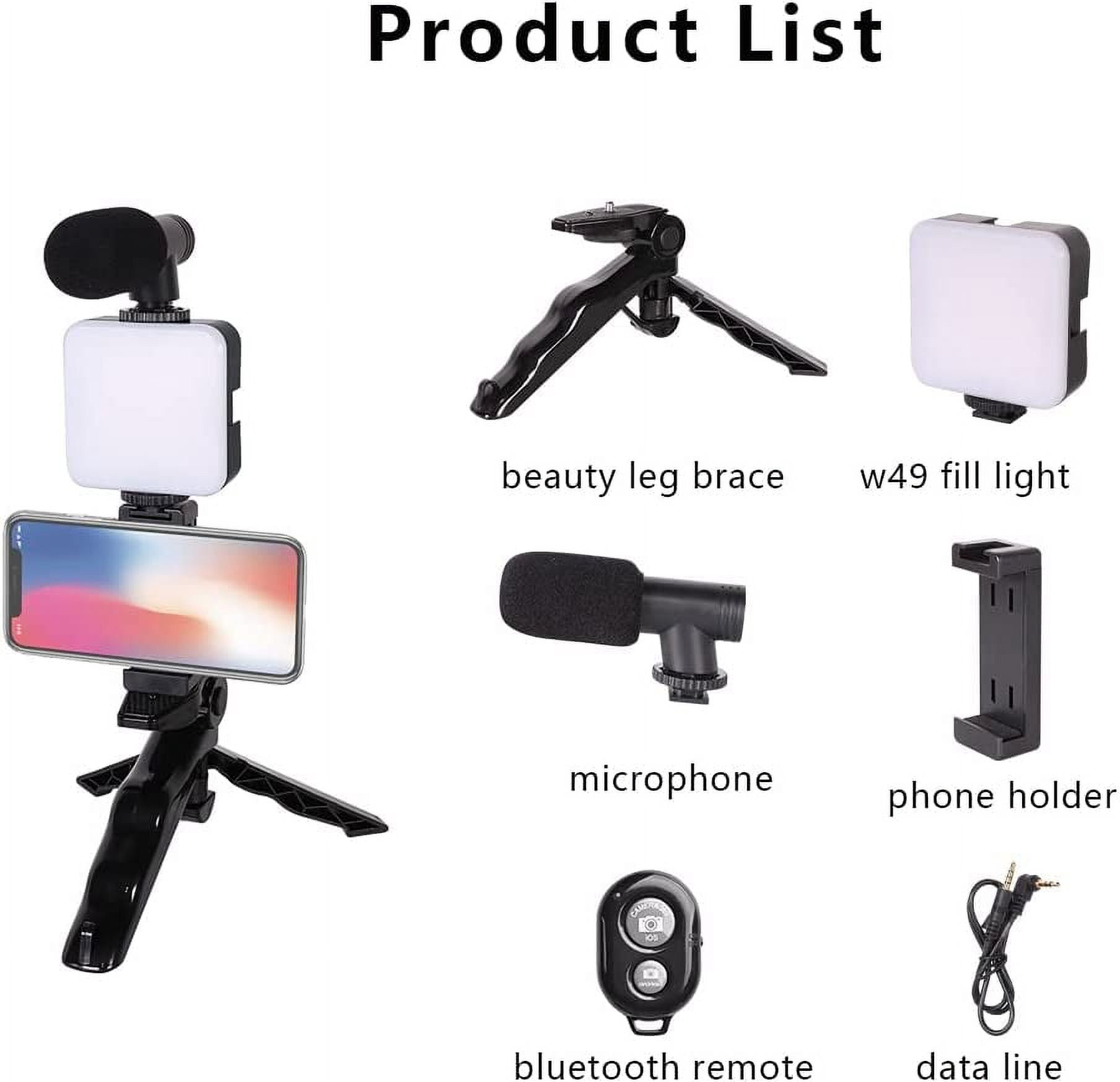 SAMADEX Adjustable 1.5" Video Tripod Kit Smartphone Compatible, Black