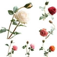 thumbnail image 1 of Happy date 2Packs Artificial Flowers, Faux Flowers Fake Flowers Dark 2 Heads Rose Flower Perfect for DIY Wedding Bouquets Centerpieces Bridal Shower Party Home Flower Arrangement Decorations, 1 of 1