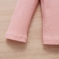 thumbnail image 4 of Toddler Baby Girls Fall Clothes Outfits Long Sleeve Knitted Sweater Tops Pleated Skirt Set Solid Color Knitted Pullover Top Short Skirt Set Autumn Winter Clothes Set, 4 of 6