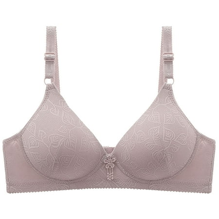 Womens Bras No Underwire Seamless Bra Feature V-Neck Push-up Bra Style W-885 Gray L