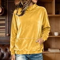 thumbnail image 3 of XUNKUSGA Mock Neck Sweatshirt Soft Velvet Sweatshirt for Women Casual Loose Pullover Top Classic Solid Color Long Sleeve Warm Fall Winter Tops for Women with Pockets M, 3 of 8