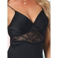 thumbnail image 6 of DARING DIVA Women's Satin Sheer Lace Design Adjustable Straps Nightgown M Black, 6 of 8