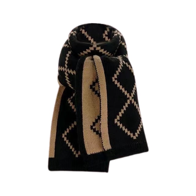 Festive Christmas Knitted Scarf Winter Warm Neck Gaiter Soft Cozy Unisex Accessory Holiday