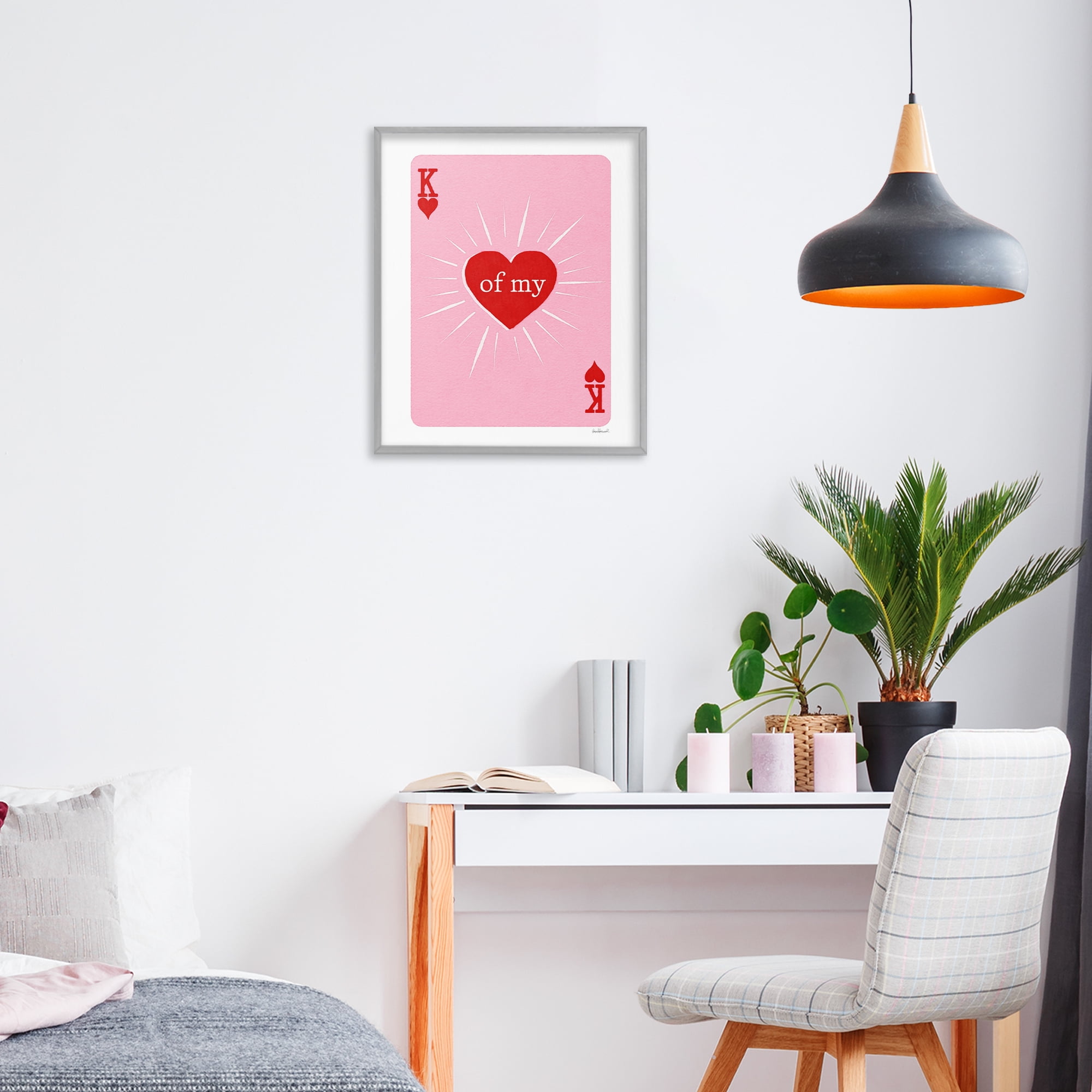 King Of My Heart Gray Framed Giclee Art, design by Amanda Greenwood