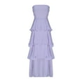 thumbnail image 5 of ZZwxWA Women's Strapless Ruffle Tiered Maxi Dress Summer Elegant Bodycon Backless Flowy Gown Formal Evening Dress Cocktail Party, 5 of 6