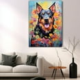 thumbnail image 5 of Thuan Beauceron Dog Flower Art Print Canvas, Wall art Painting Decor, Puppy Pop Art Home Decor Artwork For Bedroom Living Room Bathroom Decor, Puppies Colorful Photo, 5 of 6