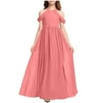 thumbnail image 2 of Chiffon Maxi Dresses for Girls Size 3-14 Teens Kids Elegant Sleeveless Crewneck Solid A-Line Graduation Wedding Guest Long Prom Dress, 2 of 5
