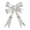 Silver, variant on Christmas Bow Ornament, Iron Bow Hanging Decoration, Metallic Finish with Hanging Loop for Christmas Trees Wreaths and Garlands, Gold