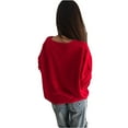thumbnail image 4 of QASIEATN Sweaters for Graceful Women Fashion, Sweaters Long Sleeve V Neck Loose Pullover Tops Soft Warm Cozy Lightweight Wool Knit Sweater , Womens Fall Tops, 4 of 4