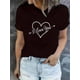thumbnail image 1 of Camiseta De Manga Corta Para Mujer, Camisetas De Verano Para Pescar, Acampar, Uso DiarioRelaxed Style, Women's Casual "I Love You" Heart Arrow Graphic Tee - Short Sleeve, Round Neck, Comfortable Pol, 1 of 6