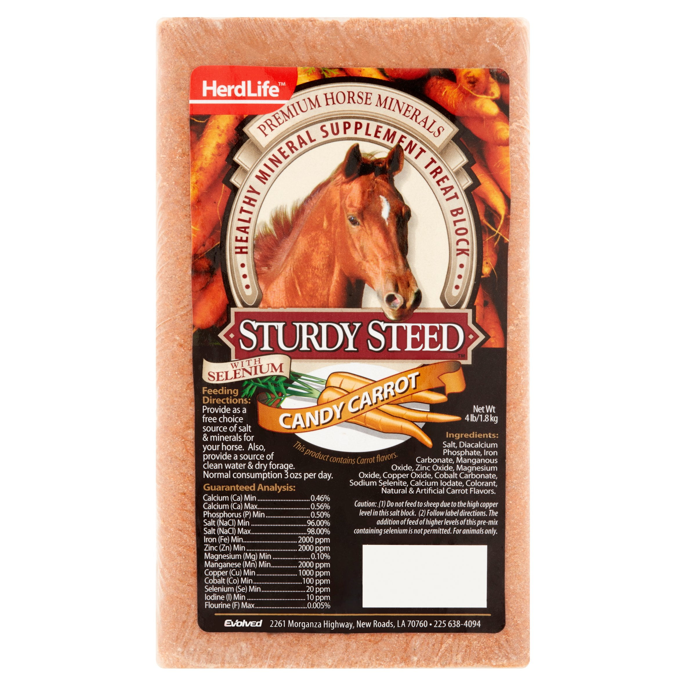 HerdLife Sturdy Steed Candy Carrot Premium Horse Minerals, 4 lb