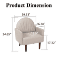 thumbnail image 3 of Toauuo Contemporary Shell-Shaped Armchair, PU Leather Upholstery & Solid Wooden Legs, Accent Chair for Living Room Balcony Study, 3 of 20