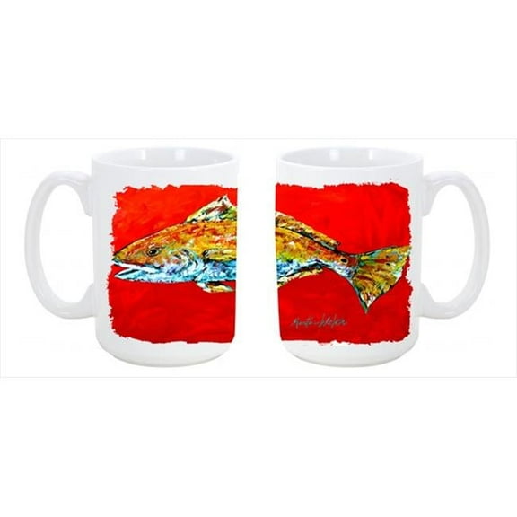 Fish - Red Fish Red Head Dishwasher Safe Microwavable Ceramic Coffee Mug 15 oz.