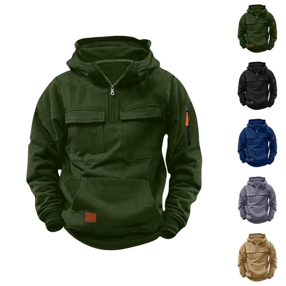 Youth Boys Quarter Zip Pullover Hoodie – Long Sleeve Tactical Style Sweatshirt, Casual Athletic Top For Outdoor Sports And Daily Wear
