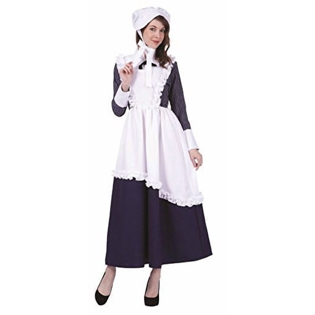 Disfraz de mujer colonial para adultos, disfraz RG, vestido y capó