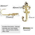 thumbnail image 2 of Uxcell Metal Window Curtain Tieback Hook Drapery Holdbacks Hooks Window Holdback Hooks Clothes Hangers Set of 8 Gold Tone, 2 of 7