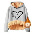thumbnail image 4 of Women's Winter & Spring Must-Have! Warm Fleece Hoodie Pullover Soft Thermal Long Sleeve Solid Printed Loose Casual Plus Size & Fashion Outdoor Hoodies, 4 of 4