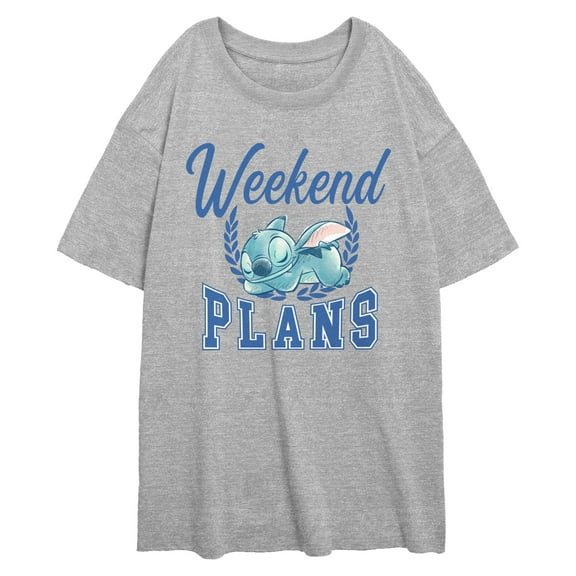Juniors Lilo & Stitch Weekend Plans College T Shirt