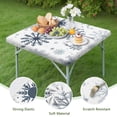 thumbnail image 4 of Blue Christmas Snowflake Pattern Square Fitted Tablecloth with Elastic Edge,Square Table Cover,Washable Elastic Table Cover for Home Kitchen Party Decor 36"x36", 4 of 6