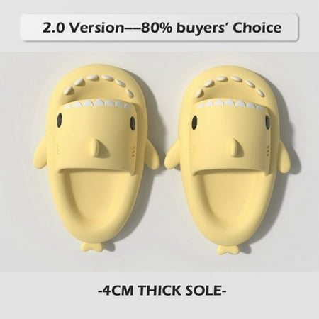 

QWZNDZGR 2022 New Summer Slippers Lovely Shark Shape Slides Outdoor Women Kids Children Flip Flops Men Couples Cartoon EVA Shark Slippers