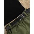 thumbnail image 4 of Mevireiy 3 Pcs Toddler Baby Girls Outfits Sleeveless Ribbed Knit Halter Tops Shorts Waist Bag, 4 of 7