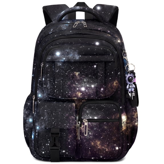 Kids Backpack Starry Sky Pattern School Bags for boys Bookbag for Primary Elementary Middle School Student 1-5 Class Black