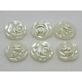 thumbnail image 2 of U8MO 200 Ivory Acrylic Flatback Pearl Engraved Rose Flower Cabochons 12mm Bow Center, 2 of 5