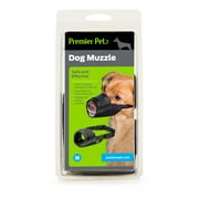 Premier Pet Dog Muzzle for Medium Dogs - Padded Nylon for Safe, Comfortable Fit - Allows Panting; Stops Biting, Nipping and Barking - Adjustable at Neck and Snout
