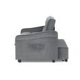 thumbnail image 2 of Loveseats Sofa Bed with Pull-out Bed, Adjsutable Back and Two Arm Pocket, Type C and USB Charging with Copper nail,Grey (47"x53"x31") (Grey), 2 of 11