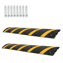 Yeshouse 2 Pack Heavy Duty Rubber Speed Bumps for Road - 6Ft 2-Channel Modular Driveway Humps with 8 Bolt Spikes for Asphalt/Concrete/Driveway/Gravel, 25,000LB Capacity