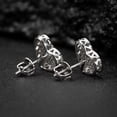 thumbnail image 3 of 14k White Gold Plated Silver Micro Pave Set 1 Ct Simulated Diamond Women's Heart Stud Earrings, 3 of 3