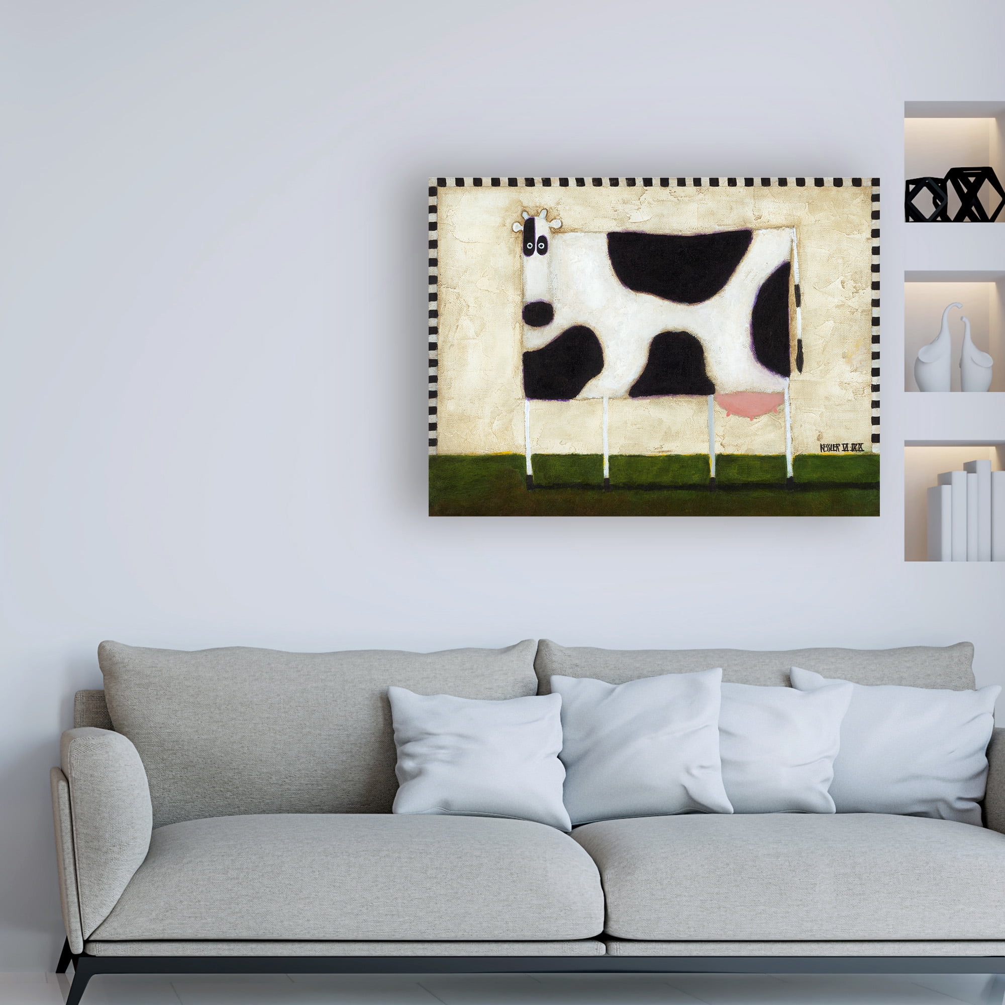 Trademark Fine Art 'White Cow' Canvas Art by Daniel Patrick Kessler