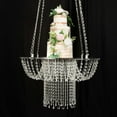 thumbnail image 5 of Efavormart Acrylic Hanging Crystal Chandelier Cake Stand, Drape Suspended Wedding Cake Swing With 5ft Steel Wire String Bead Chains - 25" Round, 5 of 11