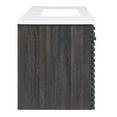 thumbnail image 3 of Wall Mount Sink Vanity Cabinet, Dark Grey Gray White, Wood, Mid Century Hotel Bedroom Bathroom, Modern Contemporary HB34066, 3 of 11