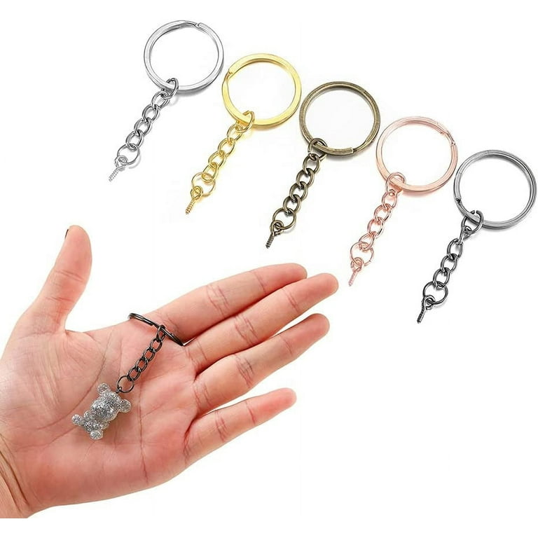 10 Pcs/lot Long Round Split Key Chain Key Rings for Jewelry Making and Bulk  Wholesale 