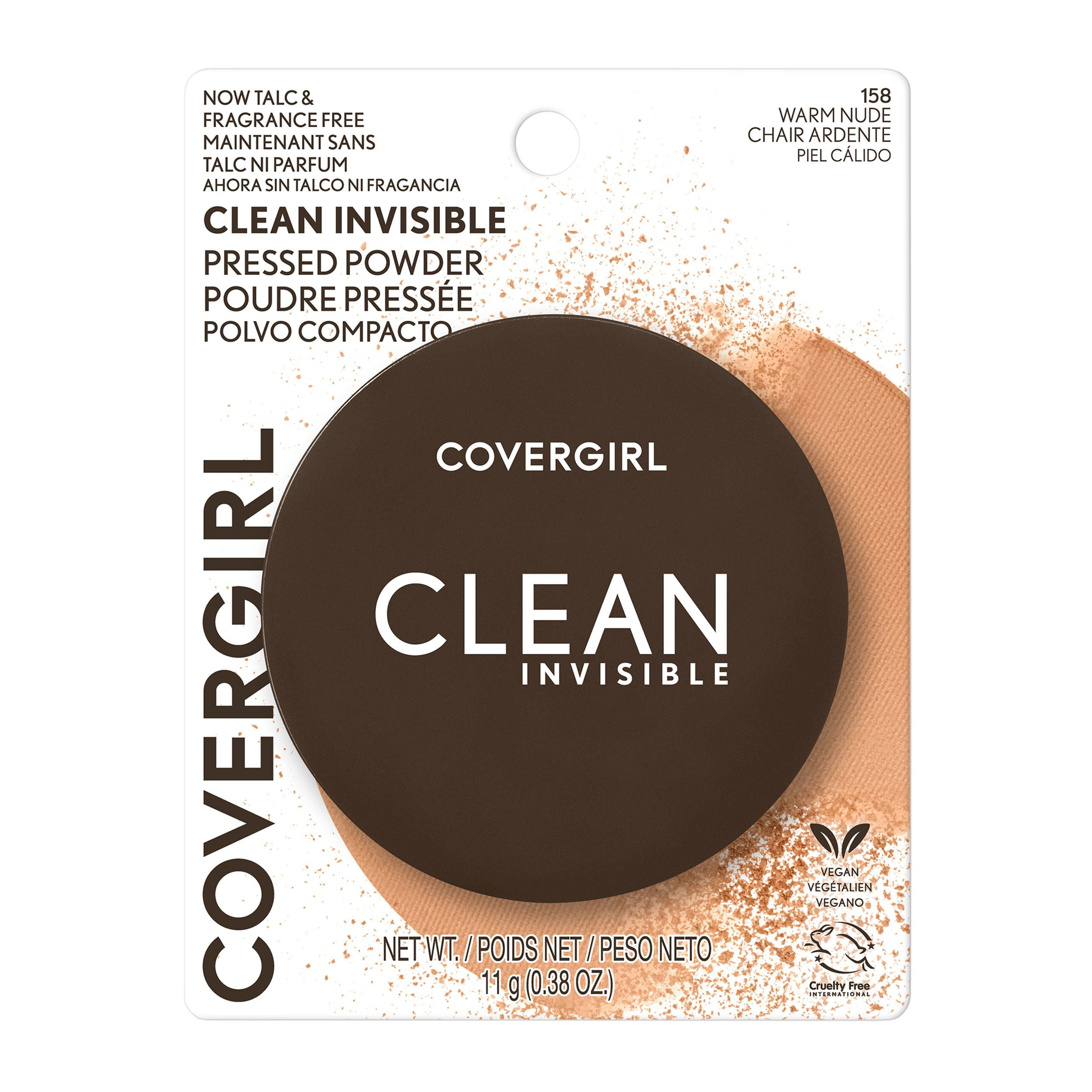 (2 pack) COVERGIRL Clean Invisible Pressed Powder, 158 Warm Nude, 0.38 oz